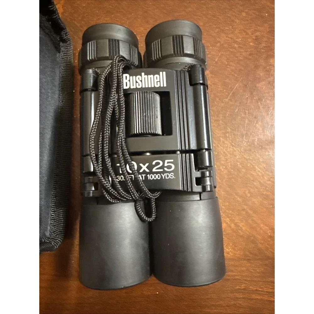 Bushnell Powerview 10x25mm Compact Folding Roof Binocular, Non-slip Rubber Armor